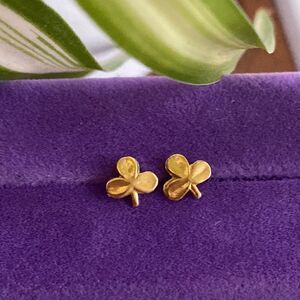 💛 Vintage Gold Filled Clover Leaf Earrings